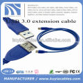 Kuyia color azul de 15 pines USB 3.0 macho a hembra cable de extensión de cables de extensión